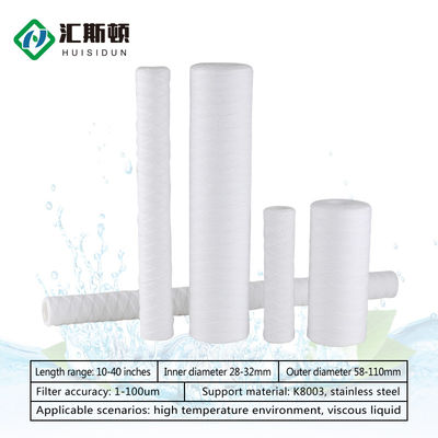 Non-Poisonous and Odorless PP Yarn String Wound Filter Cartridge for Liquid Filtration