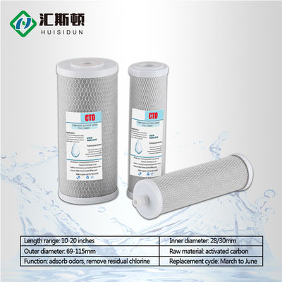 Eco-Friendly 10 inch Sinter CTO Filter Tube Replacement Carbon Filter Cartridge for Refillable Water Filter