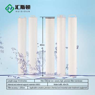 40 Inch Large Flow Pleated Filter Element For Landfill Leachate Management System